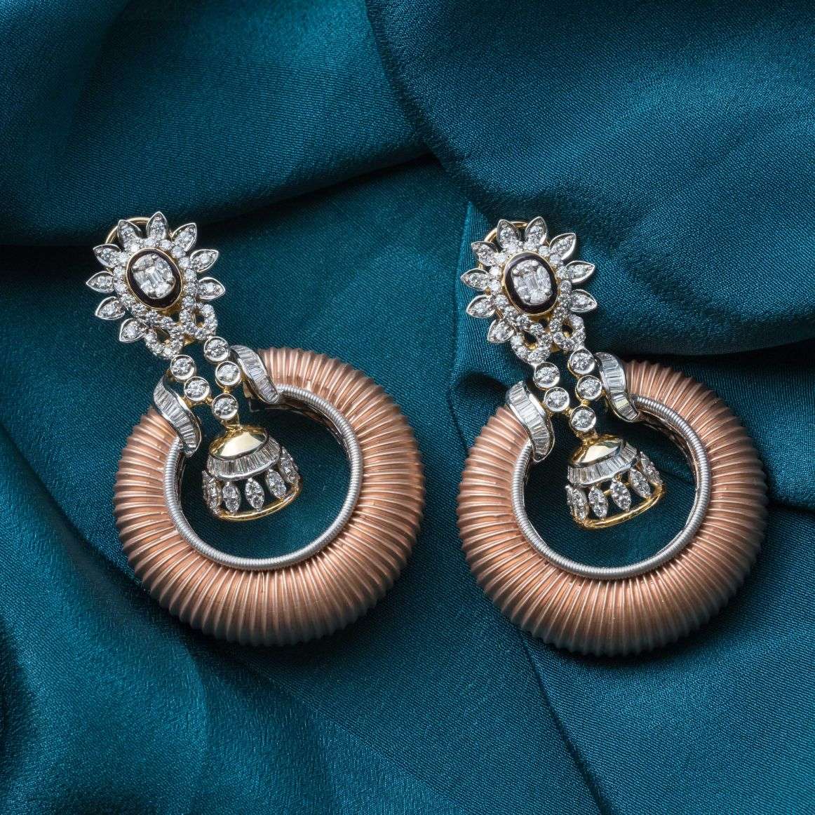 Rose gold with Diamond Earrings